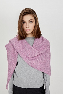 Трикотажный шарф-платок лилового цвета