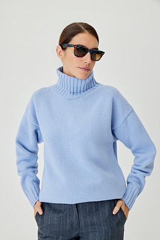 Голубой пуловер oversize