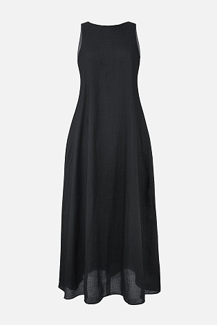 Черное платье-сарафан А-силуэта
