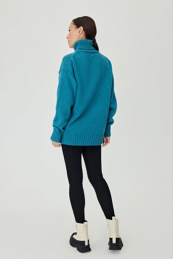 Бирюзовый пуловер oversize