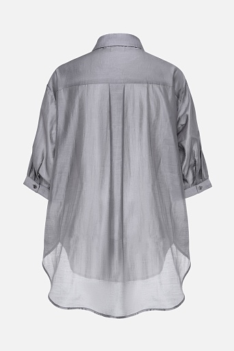 Блузка с коротким рукавом стального цвета