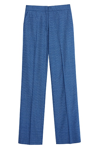 Прямые голубые брюки из текстурной ткани
