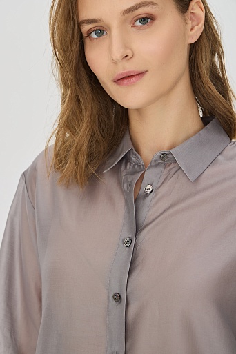 Блузка с коротким рукавом стального цвета