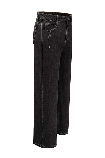 Серые прямые джинсы