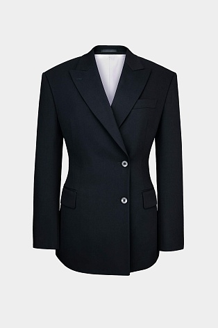 Черный приталенный пиджак с расширенными плечами G